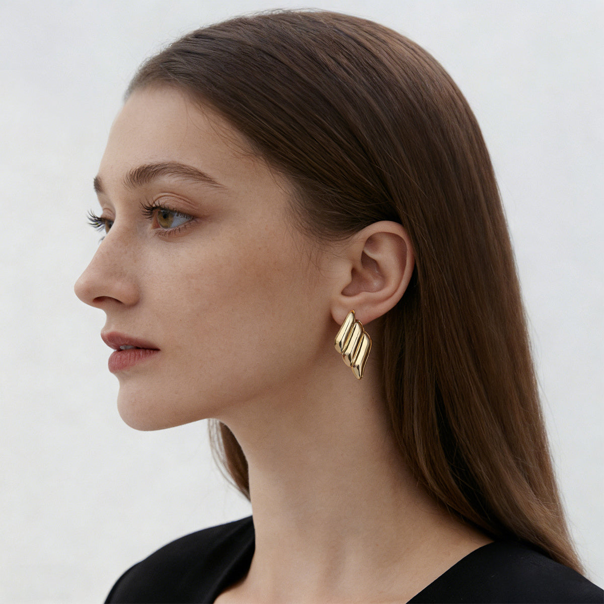14K Gold Plated Chunky Earring Collection - Vintage Geometric Hoops & Studs