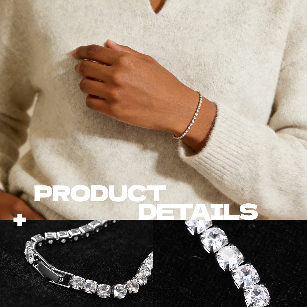 Classic Cubic Zirconia Tennis Bracelet - 14K Gold & Silver Plated Dainty Bracelet