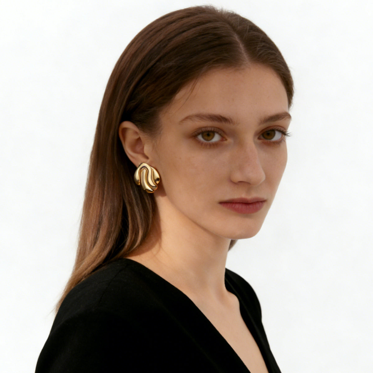 14K Gold Plated Chunky Earring Collection - Vintage Geometric Hoops & Studs