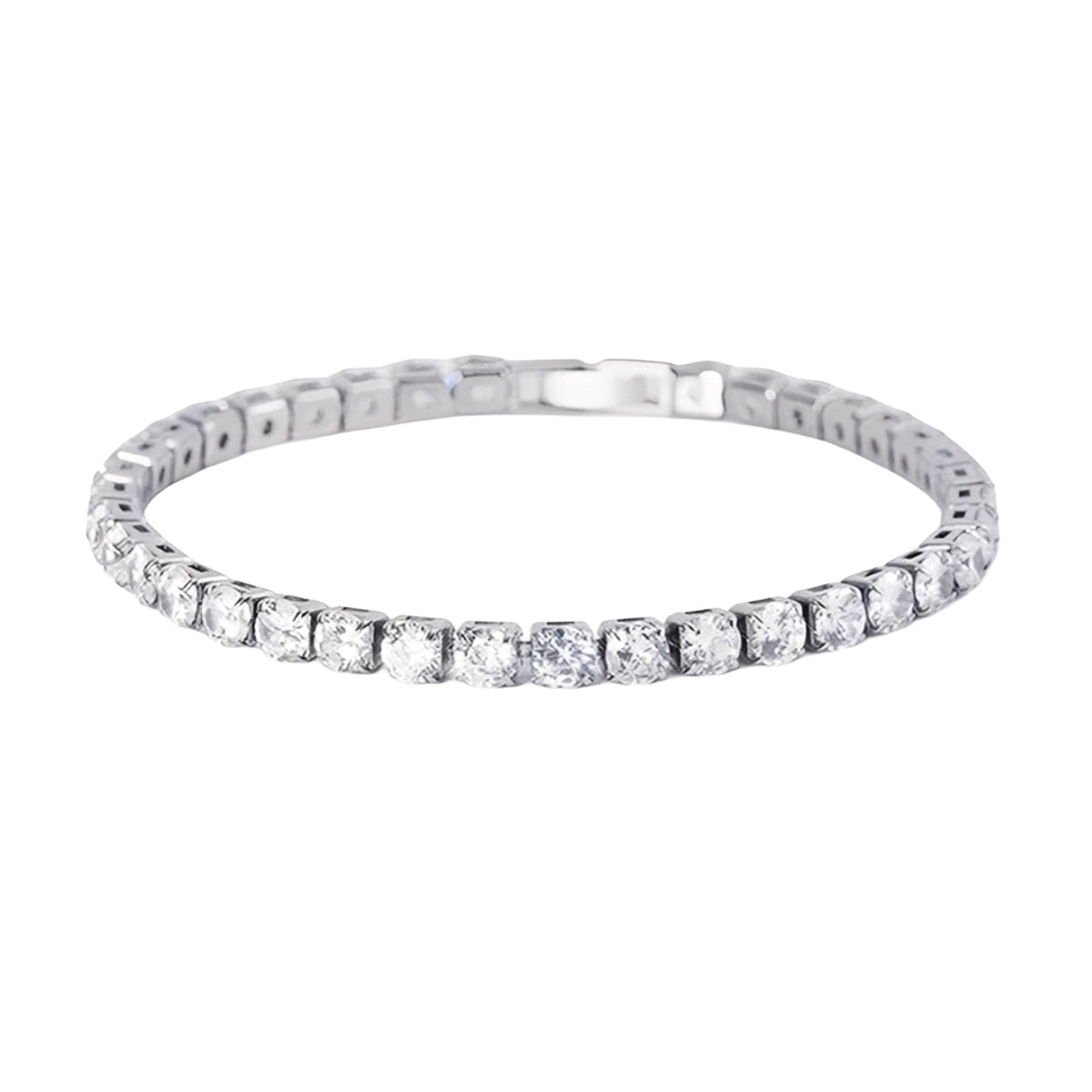 Classic Cubic Zirconia Tennis Bracelet - 14K Gold & Silver Plated Dainty Bracelet